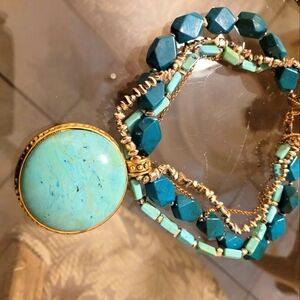 Elegant Turquoise and Gold Necklace